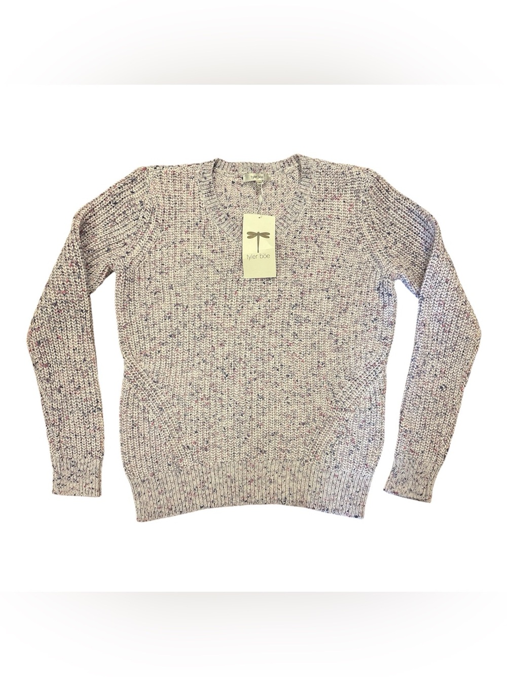Tyler Böe NWT Fisherman Sweater Chunky Knit Pullover White Multi Speckled | S - Picture 2 of 10